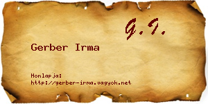 Gerber Irma névjegykártya